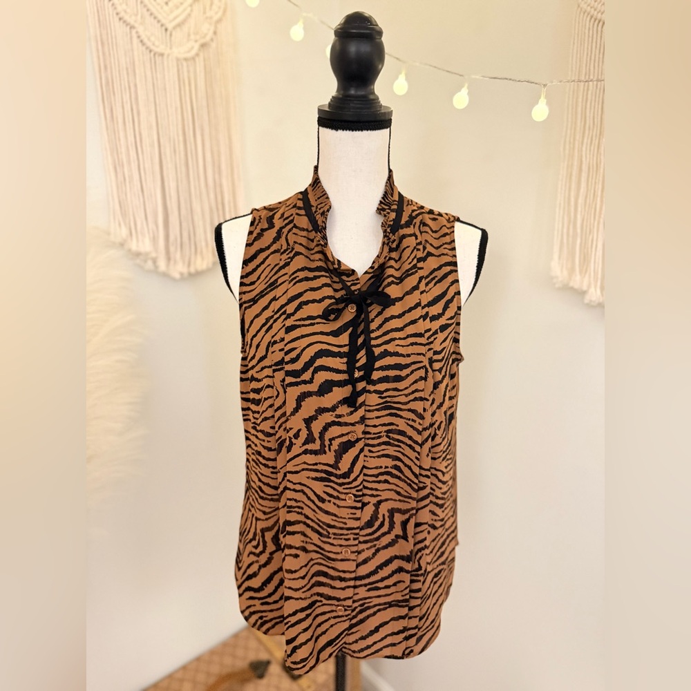 WHBM Zebra Tank Blouse